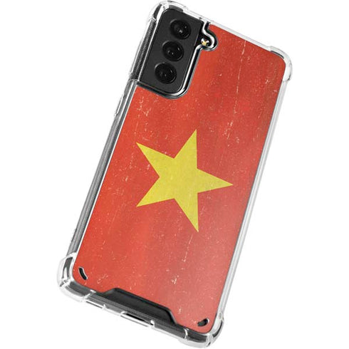 Vietnam Flag Distressed Galaxy S21 5G Clear Case