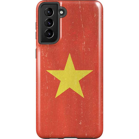 Vietnam Flag Distressed Galaxy S21 FE Pro Case