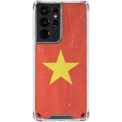 Vietnam Flag Distressed Galaxy S21 Ultra 5G Clear Case