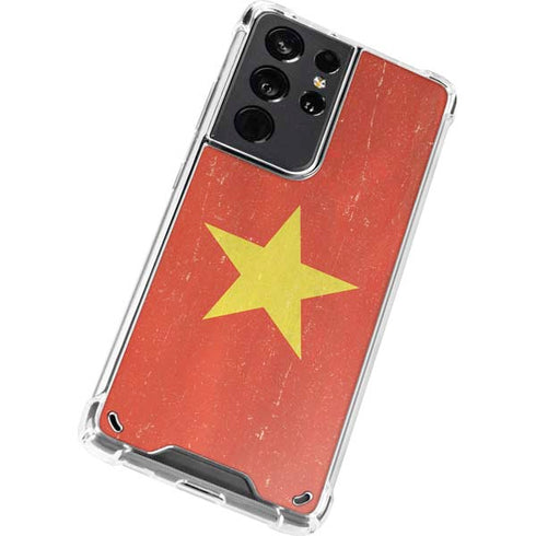 Vietnam Flag Distressed Galaxy S21 Ultra 5G Clear Case