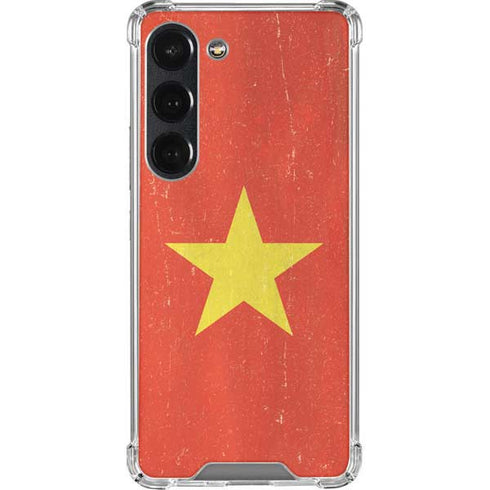 Vietnam Flag Distressed Galaxy S23 Clear Case