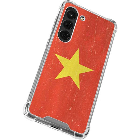 Vietnam Flag Distressed Galaxy S23 Clear Case