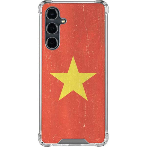 Vietnam Flag Distressed Galaxy S23 FE Clear Case