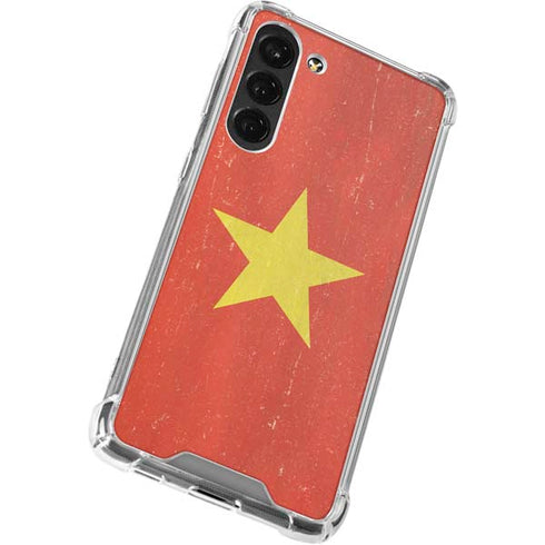Vietnam Flag Distressed Galaxy S23 Plus Clear Case