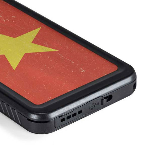 Vietnam Flag Distressed Galaxy S23 Plus Waterproof Case