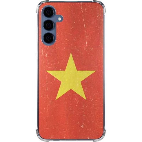 Vietnam Flag Distressed Galaxy S24 Clear Case