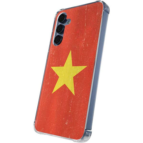 Vietnam Flag Distressed Galaxy S24 Clear Case