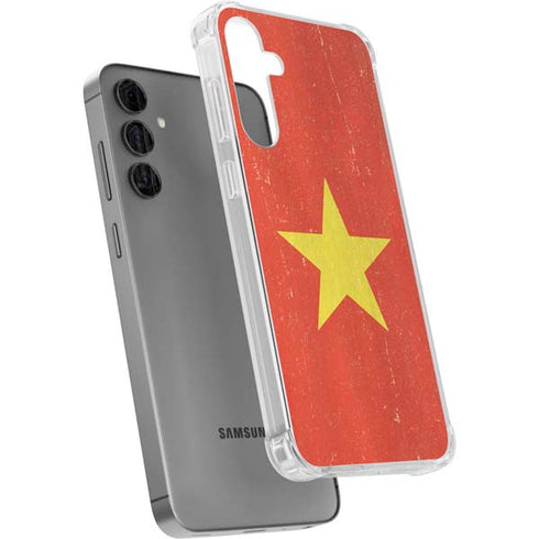 Vietnam Flag Distressed Galaxy S24 Plus Clear Case