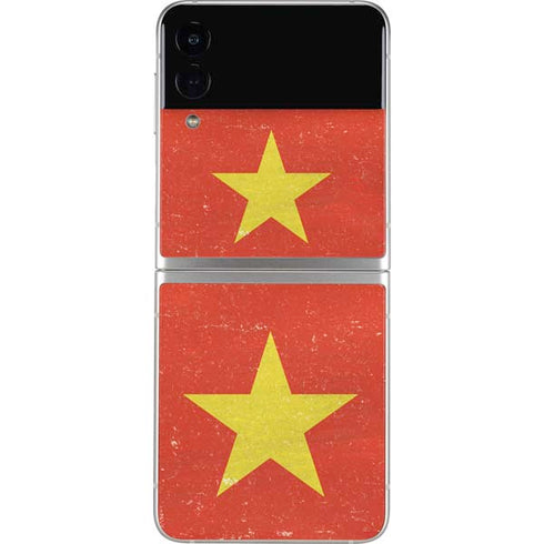 Vietnam Flag Distressed Galaxy Z Flip3 5G Skin