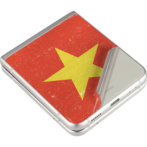 Vietnam Flag Distressed Galaxy Z Flip3 5G Skin