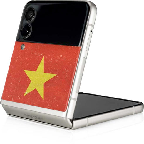 Vietnam Flag Distressed Galaxy Z Flip3 5G Skin