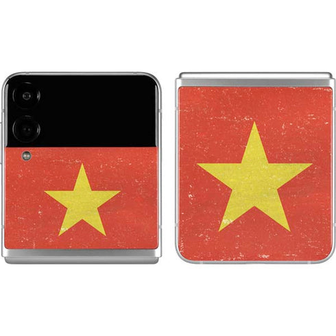 Vietnam Flag Distressed Galaxy Z Flip4 5G Skin