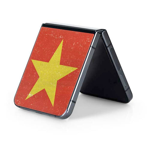 Vietnam Flag Distressed Galaxy Z Flip5 5G Skin