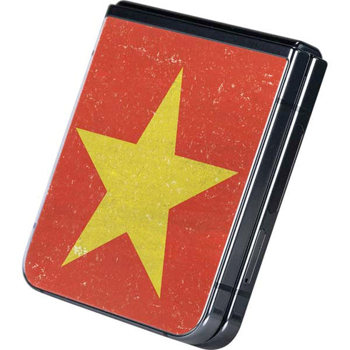 Vietnam Flag Distressed Galaxy Z Flip5 5G Skin