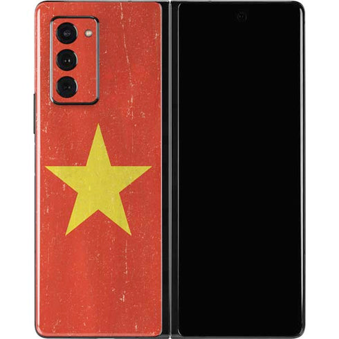 Vietnam Flag Distressed Galaxy Z Fold2 5G Skin
