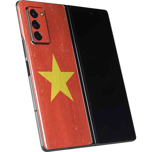 Vietnam Flag Distressed Galaxy Z Fold2 5G Skin
