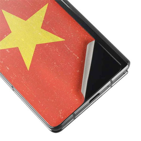 Vietnam Flag Distressed Galaxy Z Fold2 5G Skin