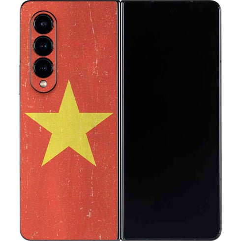 Vietnam Flag Distressed Galaxy Z Fold4 5G Skin