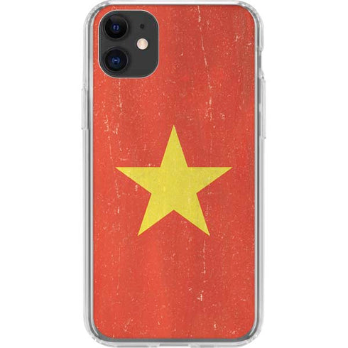 Vietnam Flag Distressed iPhone 11 Clear Case