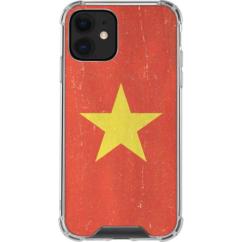 Vietnam Flag Distressed iPhone 12 Clear Case
