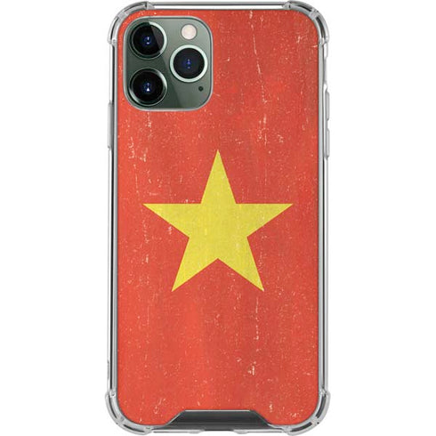 Vietnam Flag Distressed iPhone 12 Pro Max Clear Case
