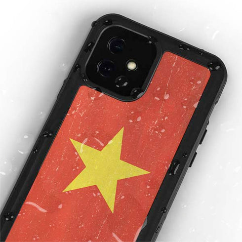 Vietnam Flag Distressed iPhone 12 Waterproof Case