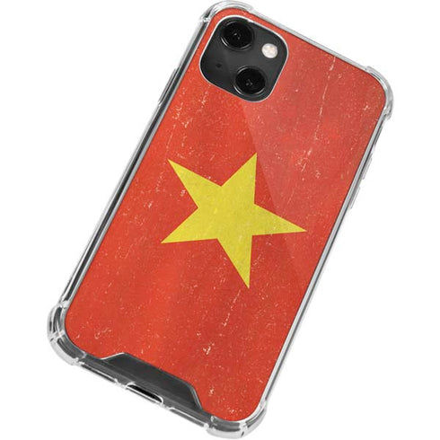 Vietnam Flag Distressed iPhone 13 Mini Clear Case