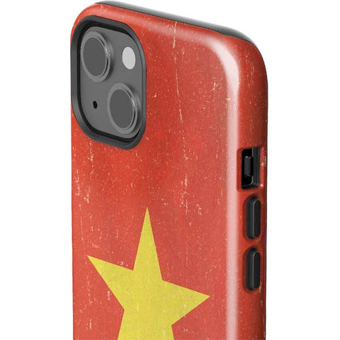 Vietnam Flag Distressed iPhone 14 Plus Impact Case