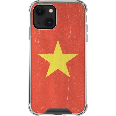 Vietnam Flag Distressed iPhone 14 Plus Clear Case