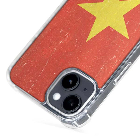 Vietnam Flag Distressed iPhone 14 Plus MagSafe Case