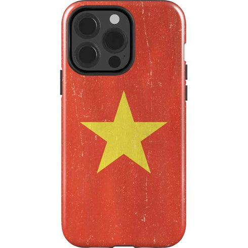 Vietnam Flag Distressed iPhone 14 Pro Impact Case