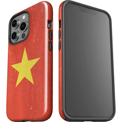 Vietnam Flag Distressed iPhone 14 Pro Impact Case