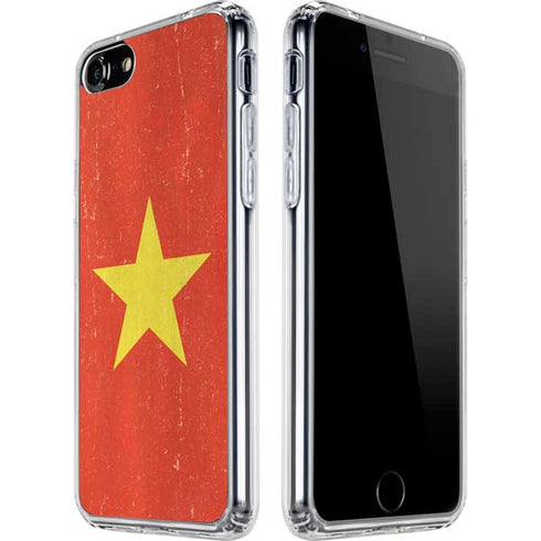 Vietnam Flag Distressed iPhone SE (2nd & 3rd Gen) Clear Case