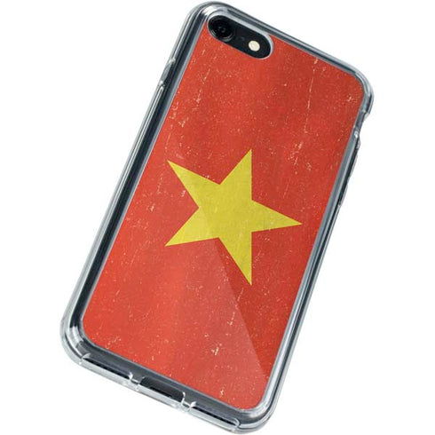 Vietnam Flag Distressed iPhone SE (2nd & 3rd Gen) Clear Case