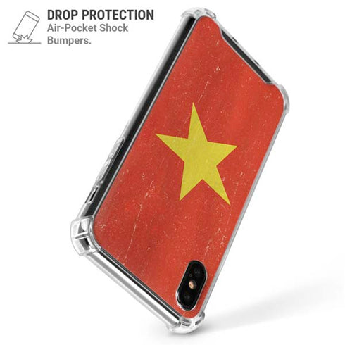 Vietnam Flag Distressed iPhone XS Max Clear Case