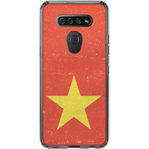 Vietnam Flag Distressed LG K51/Q51 Clear Case