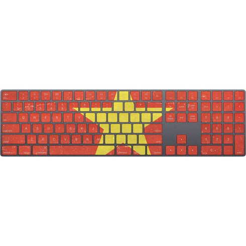 Vietnam Flag Distressed Magic Keyboard with Numeric Keypad Skin