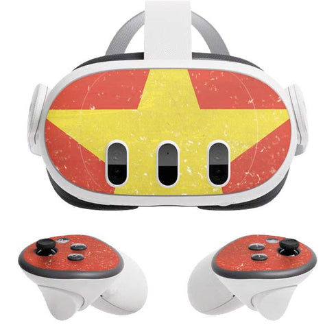Vietnam Flag Distressed Meta Quest 3 Skin