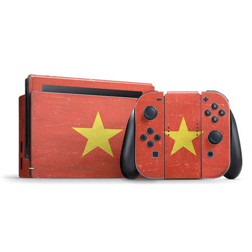 Vietnam Flag Distressed Nintendo Switch Bundle Skin