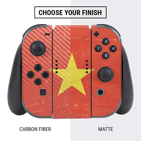 Vietnam Flag Distressed Nintendo Switch Bundle Skin