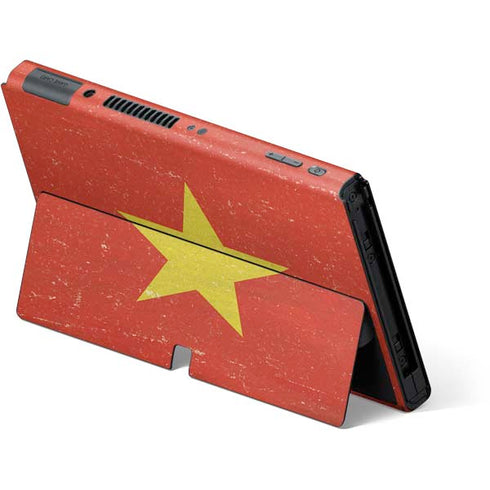 Vietnam Flag Distressed Nintendo Switch OLED (2021) Skin
