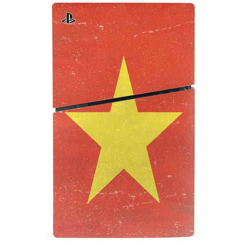 Vietnam Flag Distressed PS5 Slim Disk Bundle Skin
