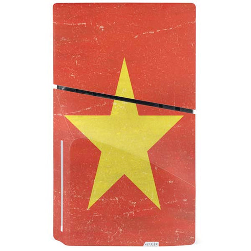 Vietnam Flag Distressed PS5 Slim Disk Console Skin