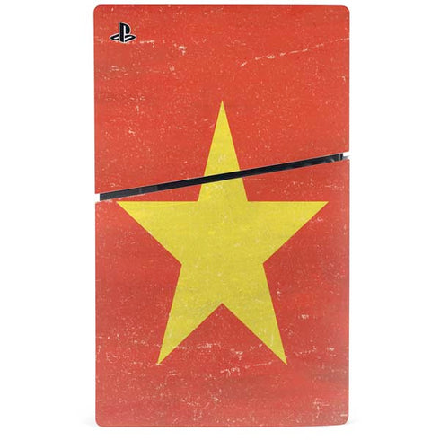 Vietnam Flag Distressed PS5 Slim Digital Edition Console Skin