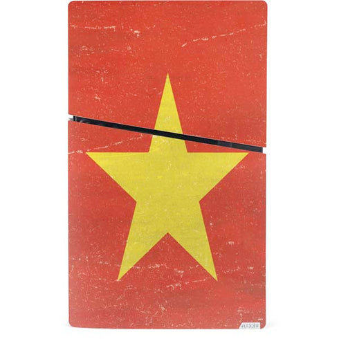 Vietnam Flag Distressed PS5 Slim Digital Edition Console Skin