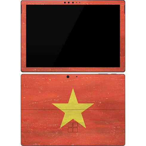 Vietnam Flag Distressed Surface Pro 7 Skin
