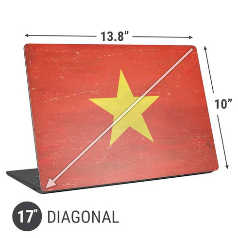 Vietnam Flag Distressed Universal Laptop 17in (13.8 x 10in) Skin