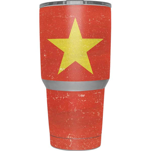Vietnam Flag Distressed Yeti 30oz Rambler Tumbler Skin