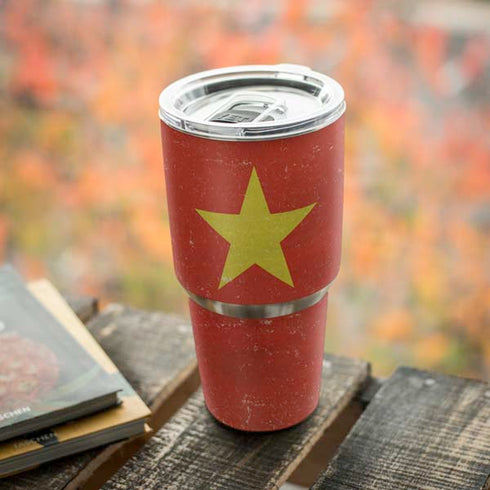 Vietnam Flag Distressed Yeti 30oz Rambler Tumbler Skin