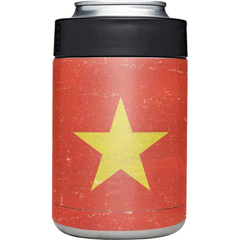 Vietnam Flag Distressed Yeti Colster Can Insulator Skin